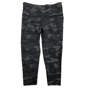 Sweaty Betty Power Cropped Workout Leggings Sz S Black Tonal Camo 20" Inseam